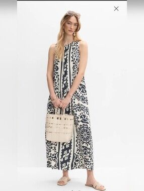 Melanie LYNE MAXI PRINTED DRESS SZ 0 POCKETS